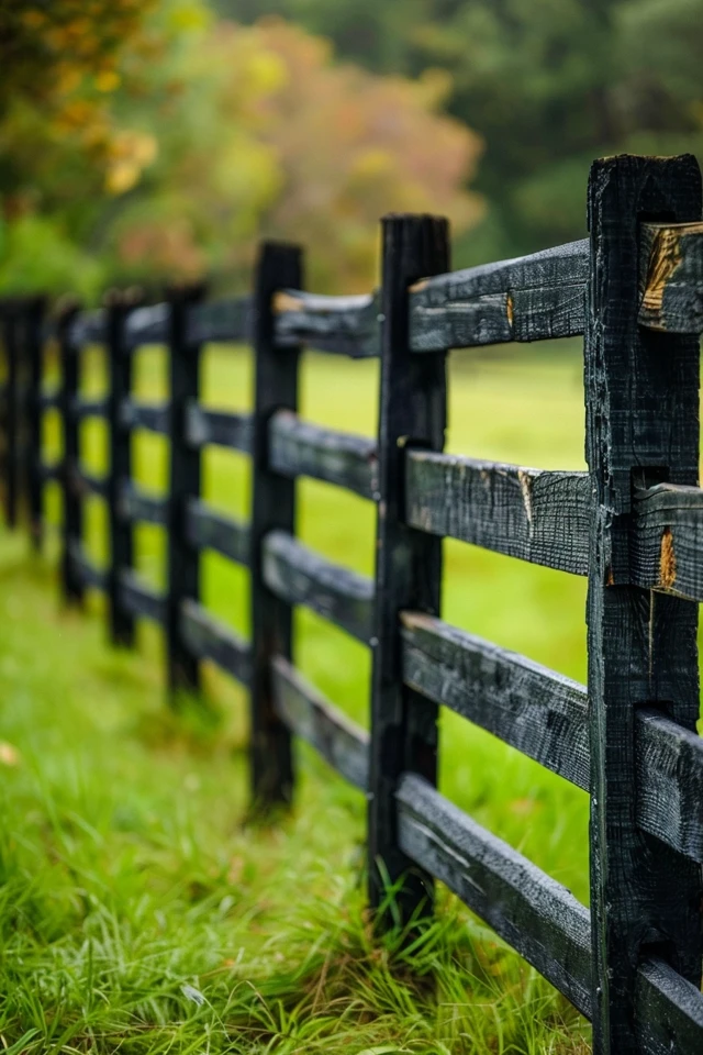 Wood and Chain Link Farm Fence
