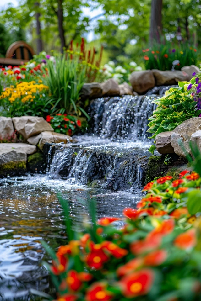 Stone Pond With Lily Pads
