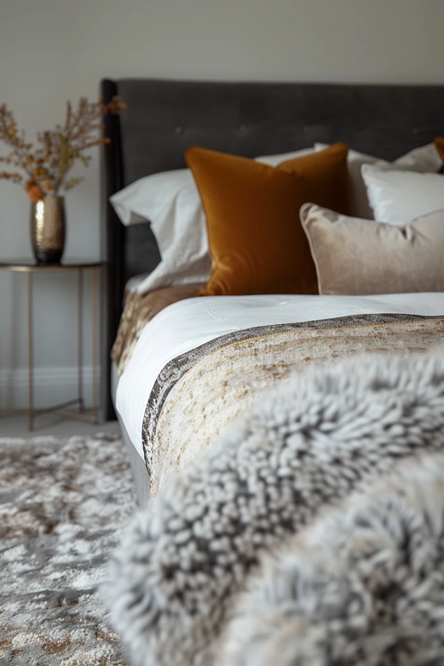 Elegant Grey and Gold Bedroom Inspirations