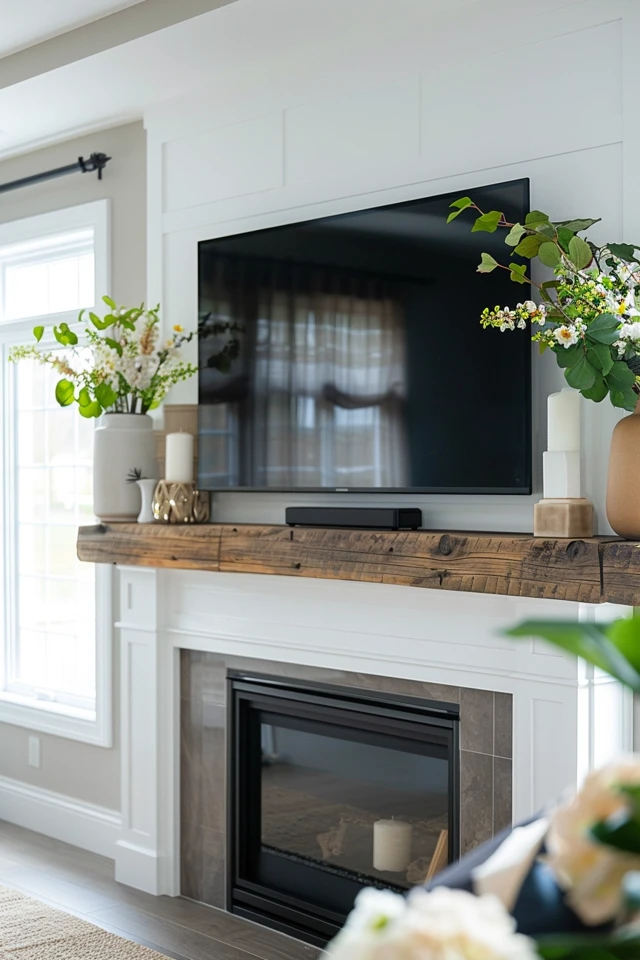 How To Decorate A Mantel With A TV Above: Harmonious Design
