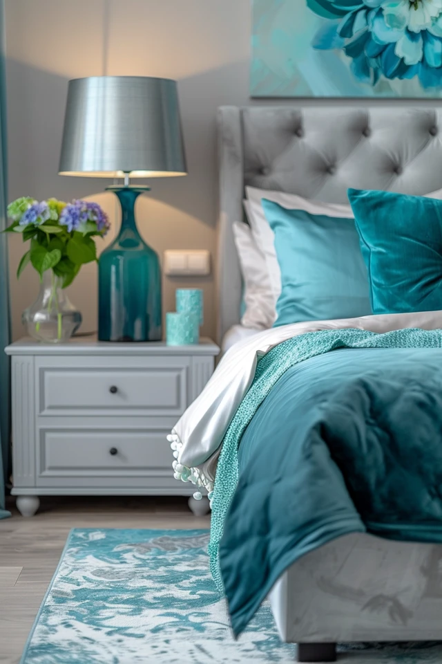 Bringing Grey and Turquoise into Your Bedroom Decor