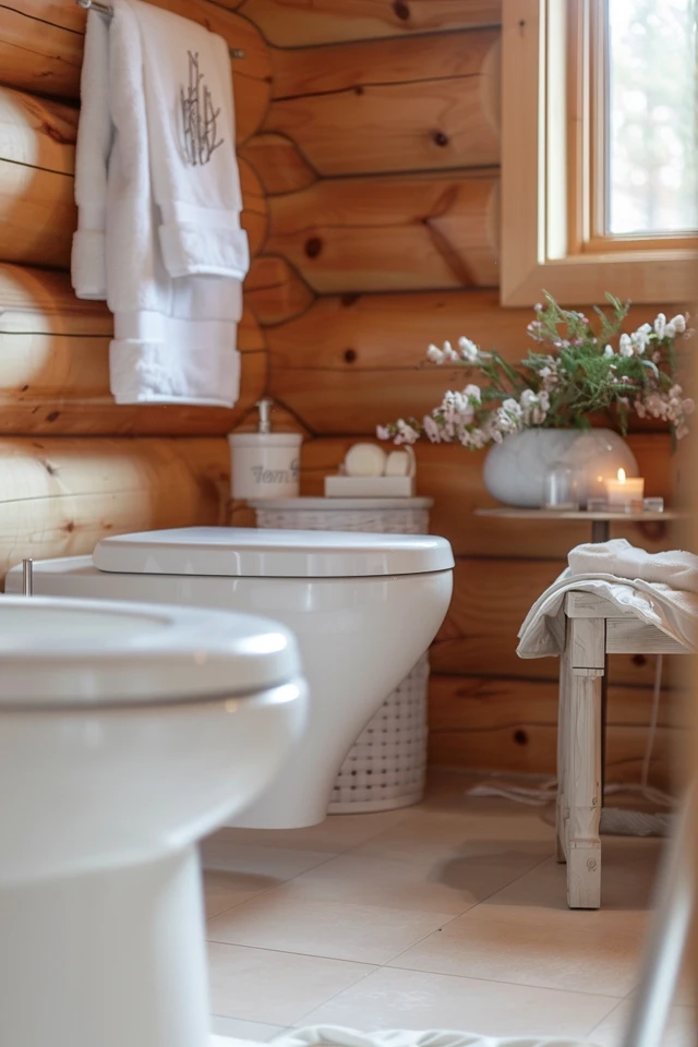 Using Rustic Materials for a Cozy Log Home Bathroom