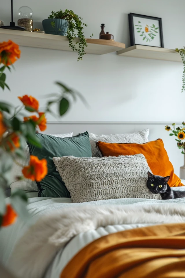 Chic Floating Shelf Above Bed Ideas for Your Room