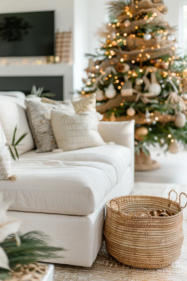 How To Put A Christmas Tree In A Basket: Rustic Charm