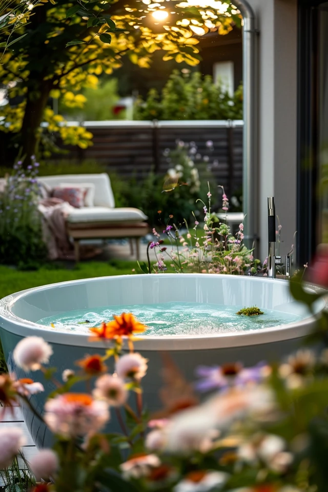 Stylish Garden Tub Decorations