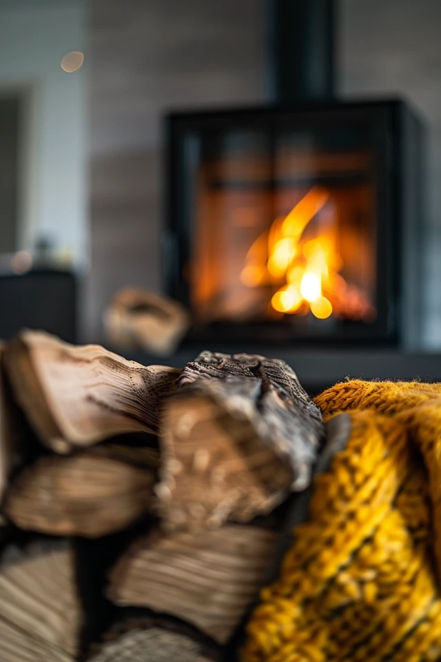 Why is cleaning wood-burning fireplace logs important?