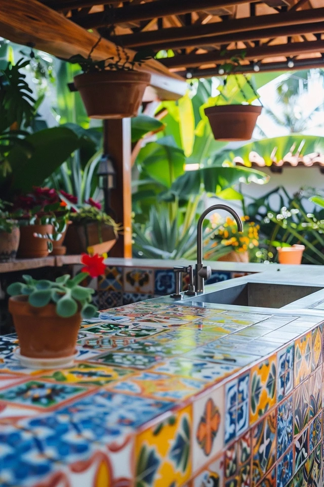 Stylish Ceramic and Porcelain Tile Ideas for Outdoor Kitchens