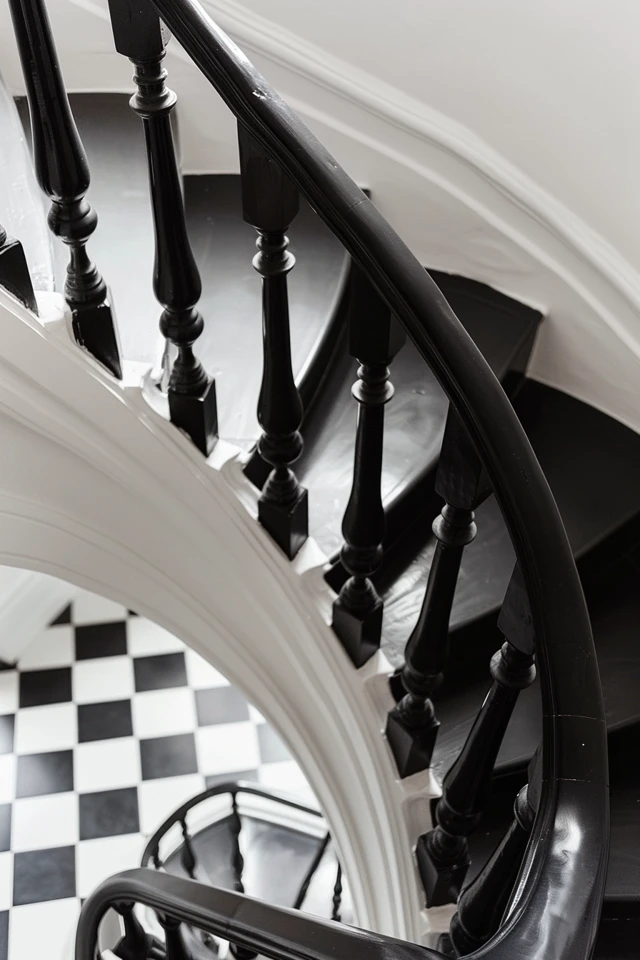 Classic and Modern Black Staircase Design Ideas