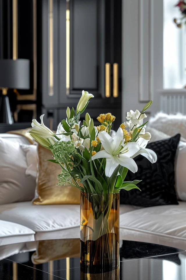 Elegant Black and Gold Living Room Ideas