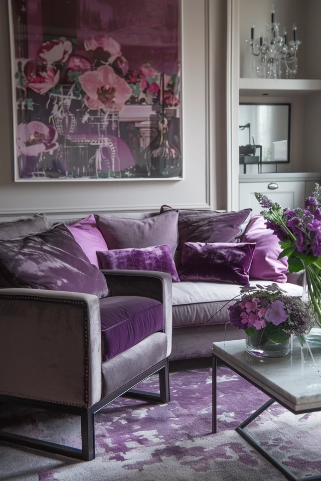 How to Integrate Purple Into Living Room Decor