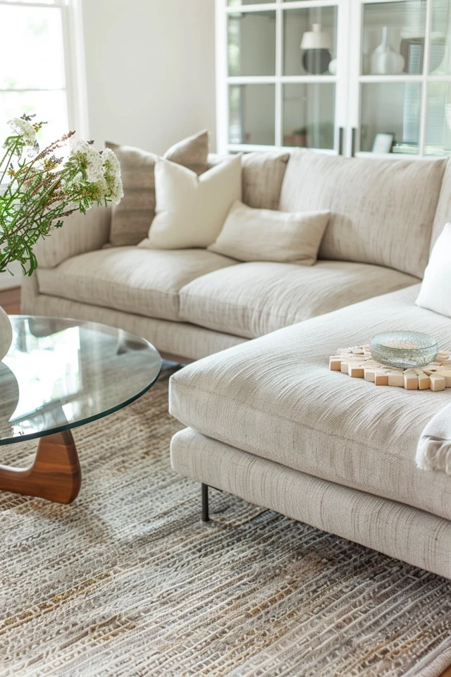 Option 1: Entire Sectional on the Rug