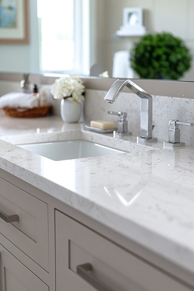 How To Clean Quartz Countertops In Bathroom: Gentle Cleaning