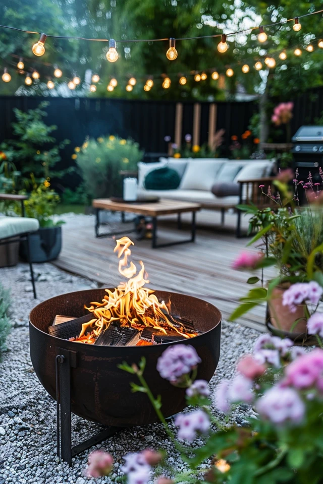 Adirondack Chairs and Simple Fire Pit