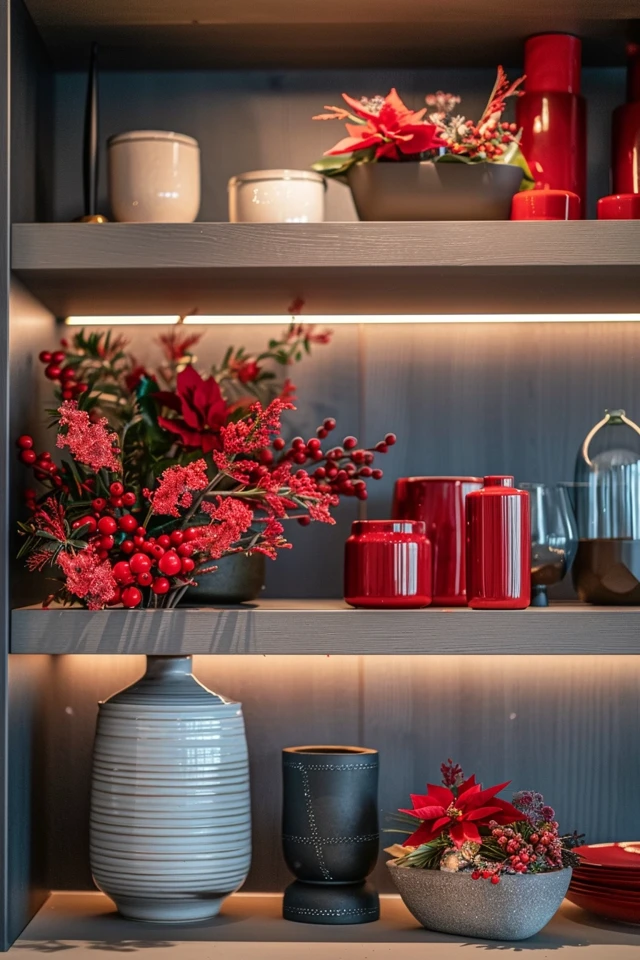 How To Decorate Shelves For Christmas: Festive Display
