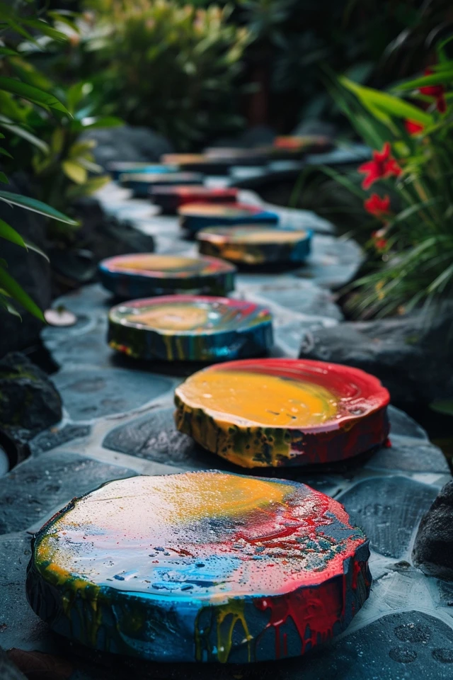 Creative Painting Stepping Stone Ideas for Gardens