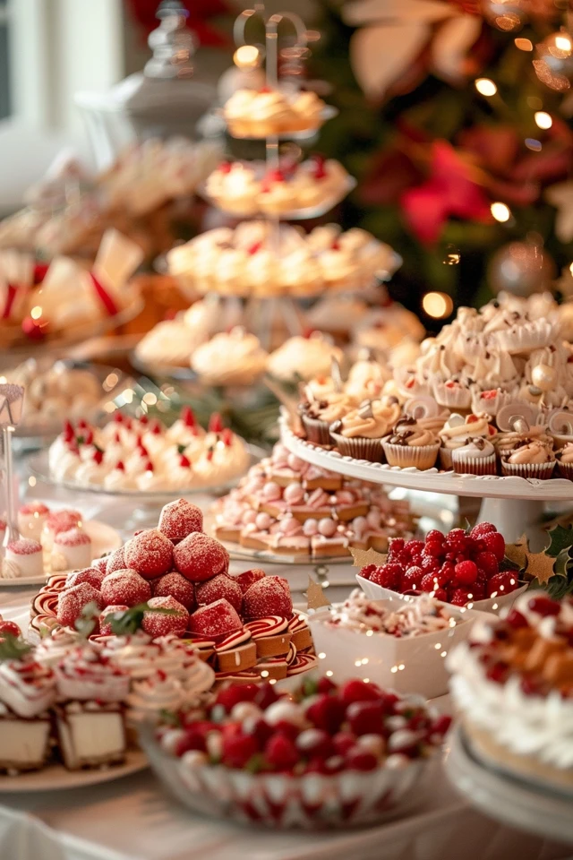 Colorful Christmas Dessert Table with North Pole Sweets Theme