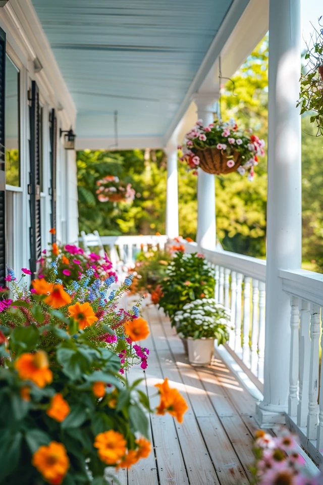 Charming Farmhouse Front Porch Railing Ideas