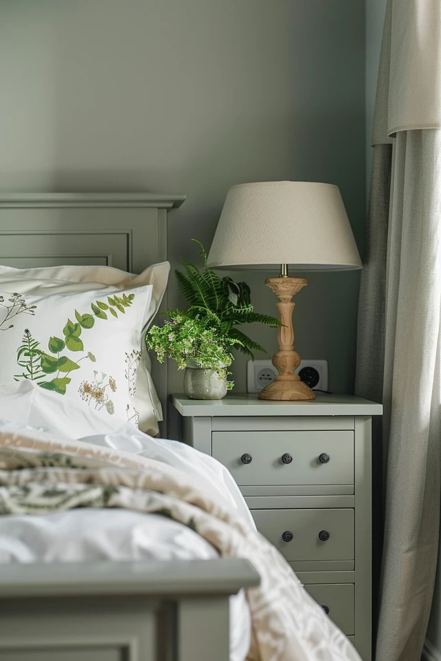 Sage Green and Grey Bedroom Design Inspiration