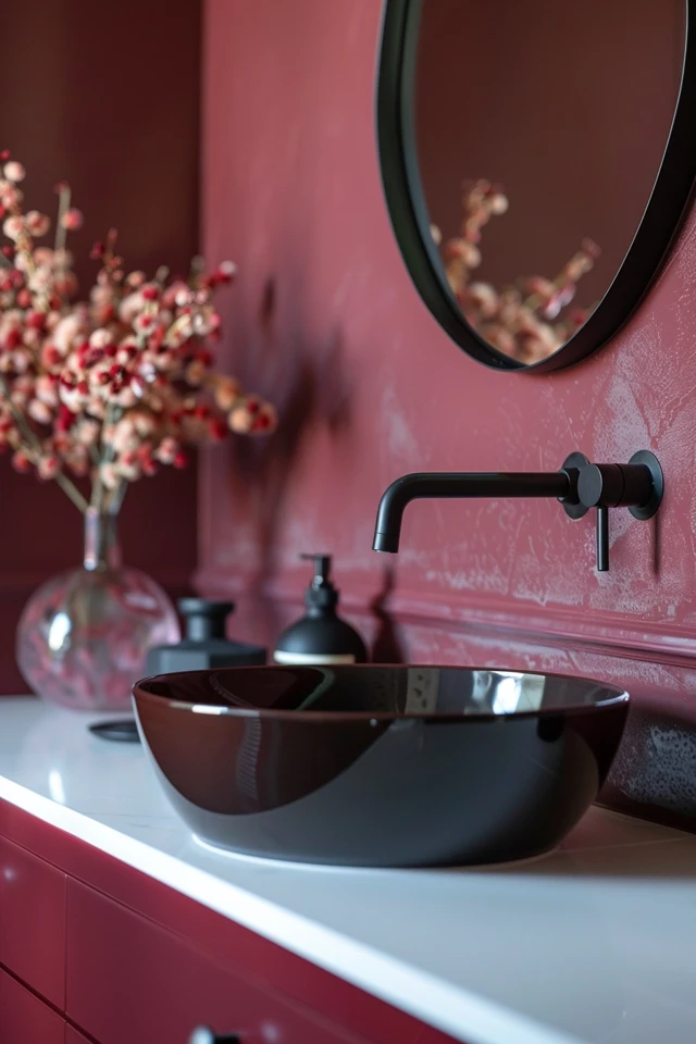 Burgundy Bathroom Decor and Accessories