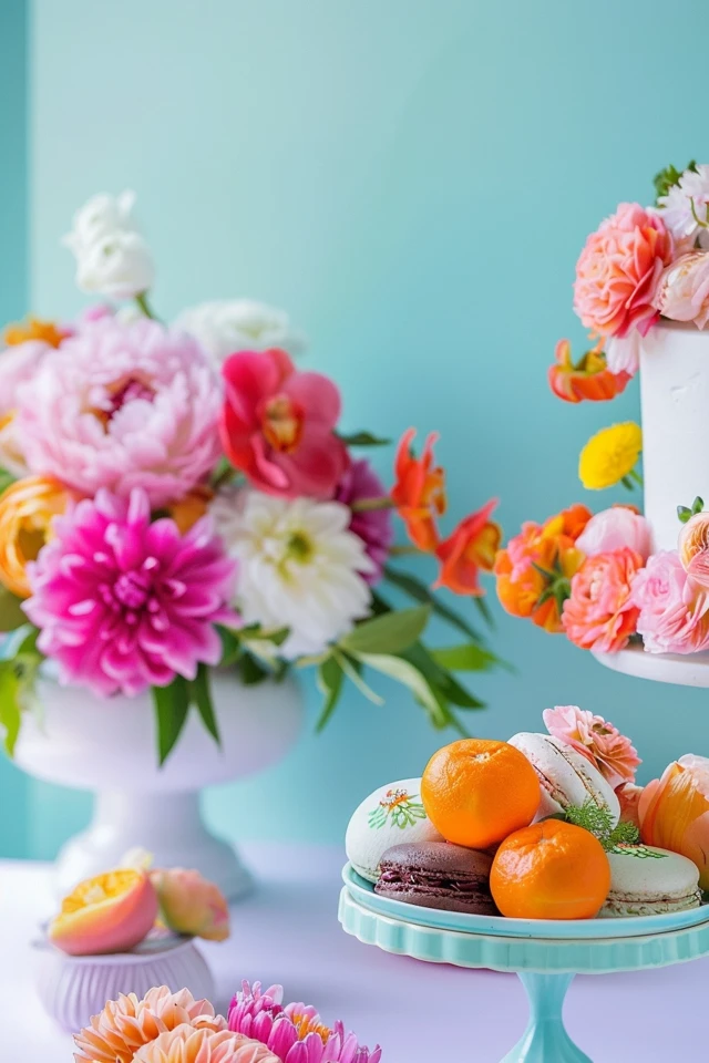 Complement with a Color-Themed Tea Party or Flower Arranging Session