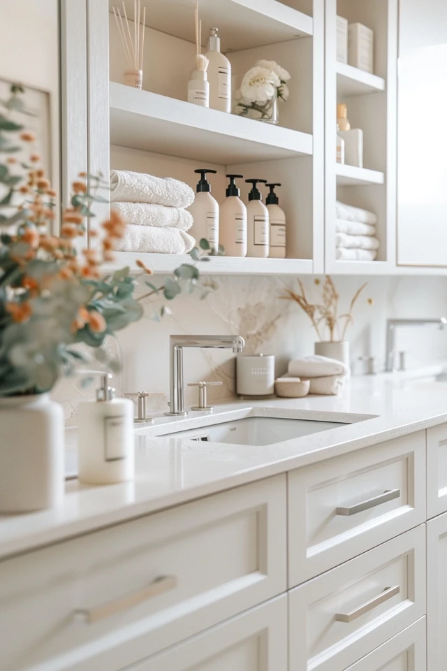 Utilize Wall Space with Mounted Baskets and Wire Racks