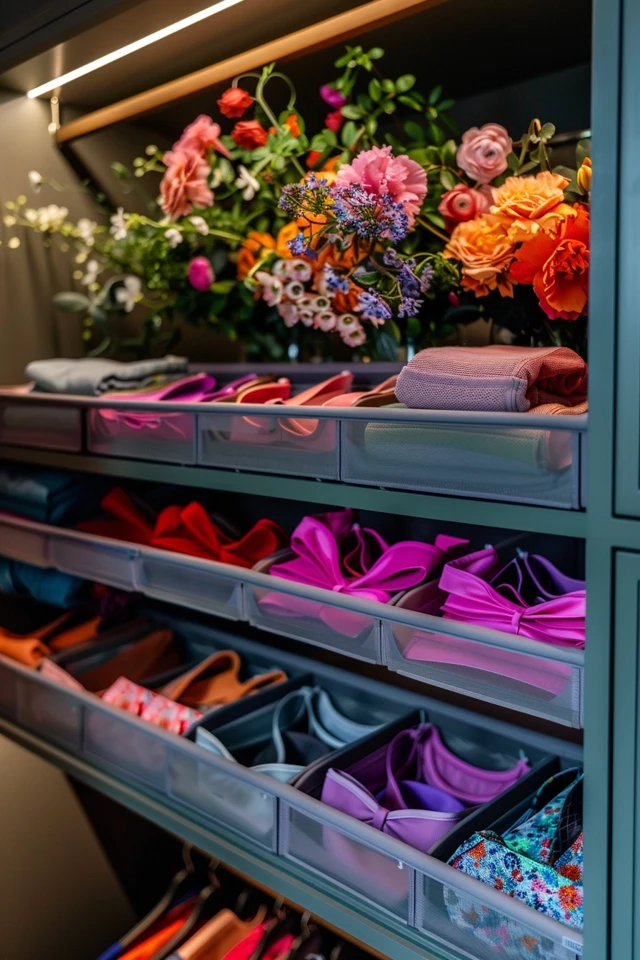 Use Bins to Organize Bras by Size