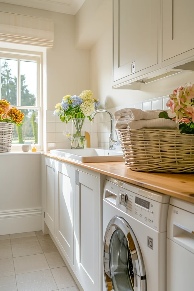 Timeless Marble and Rustic Wood Countertops
