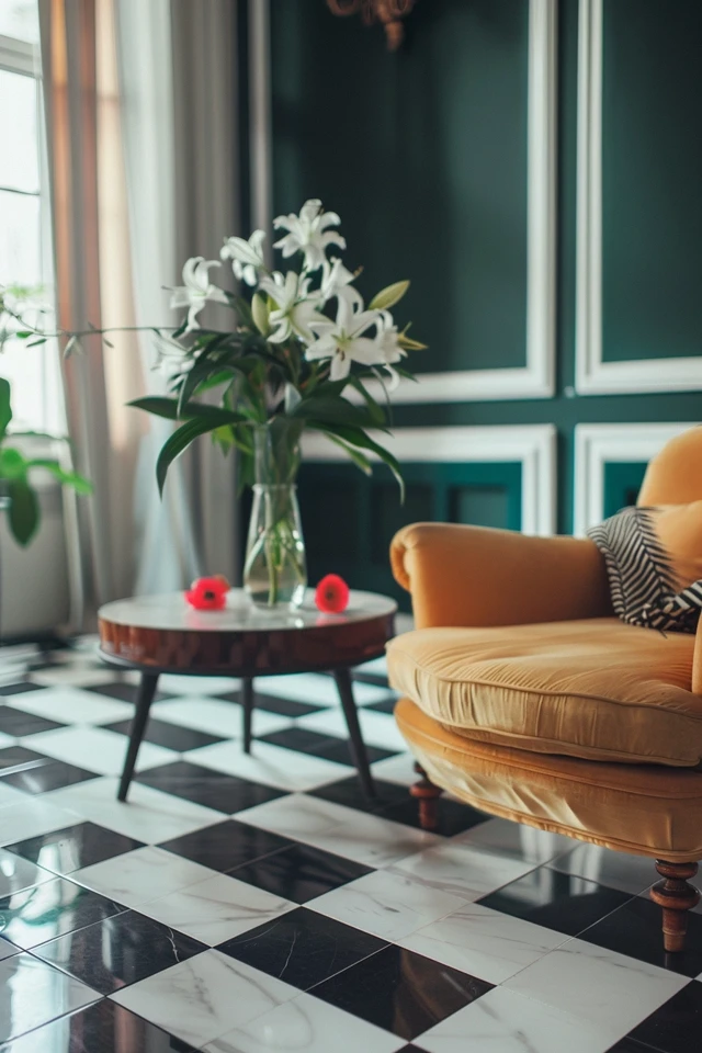 How To Paint A Checkerboard Floor: Playful Room Update - photo 2