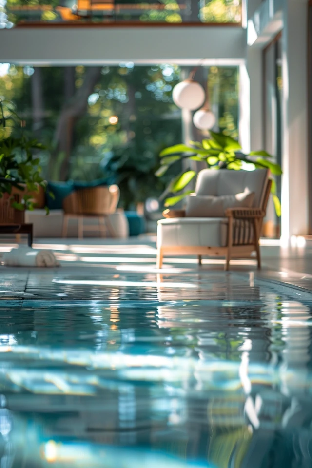 Pool Enclosures with Wooden Elements