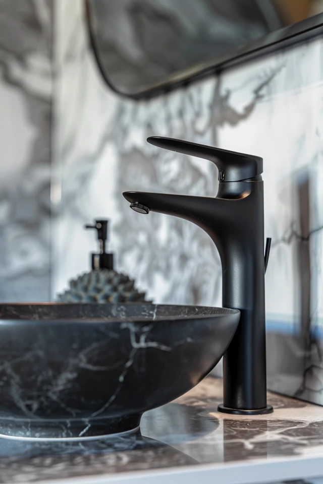 Stylish Black and Gray Bathroom Accessories