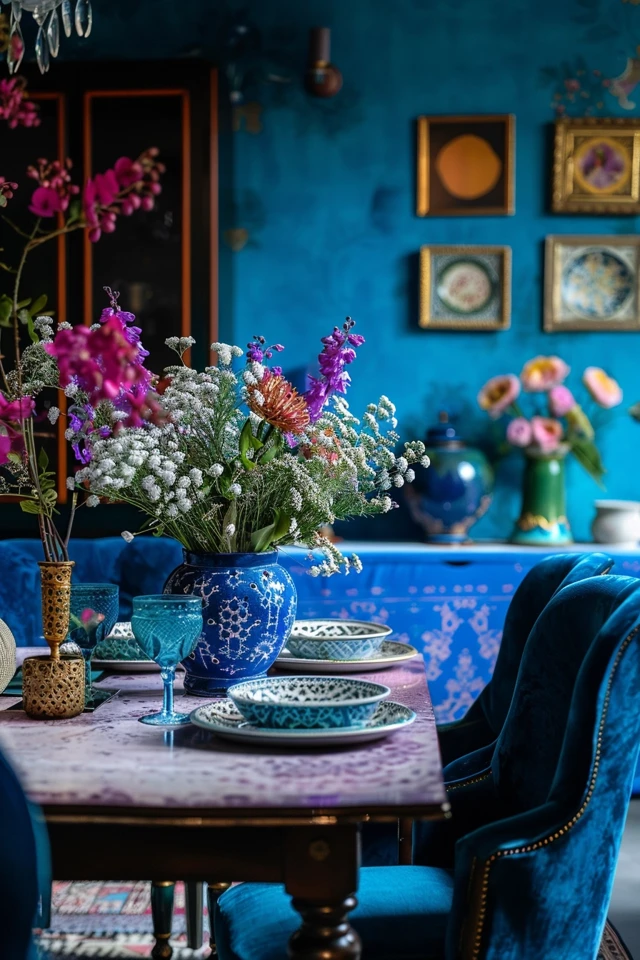 Cozy Blue Dining Room