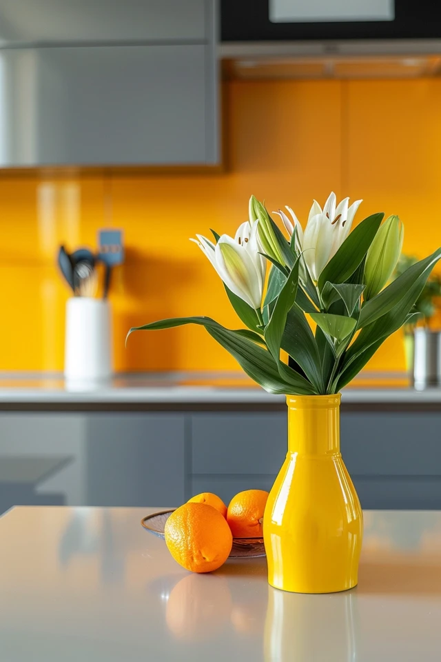 Yellow and Grey Kitchen Color Scheme