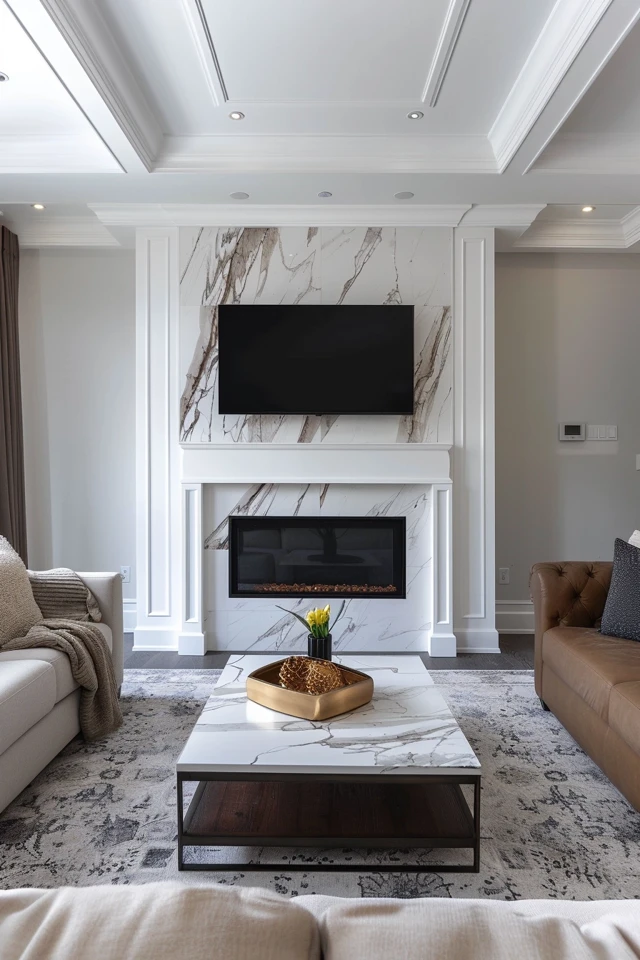 TV Next to the Fireplace