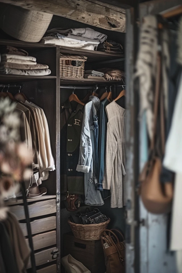 Vintage Closet Organization: Embracing Rustic Charm