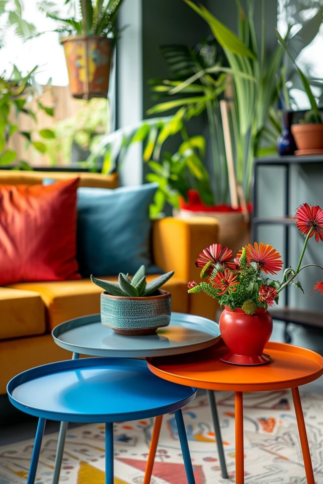 Modern Painted Side Tables: Adding a Pop of Color to Your Space.
