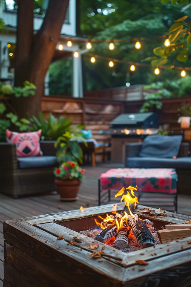 Deck Landscaping and Accessories for Fire Pit Areas