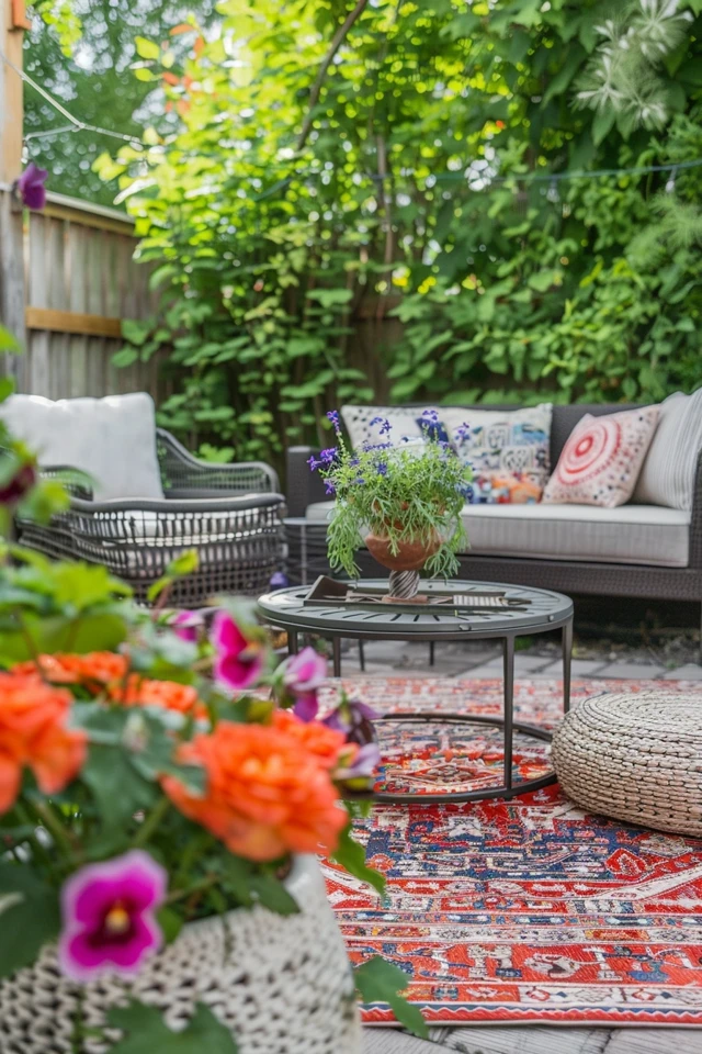 Using Furniture to Secure Outdoor Rugs - photo 2
