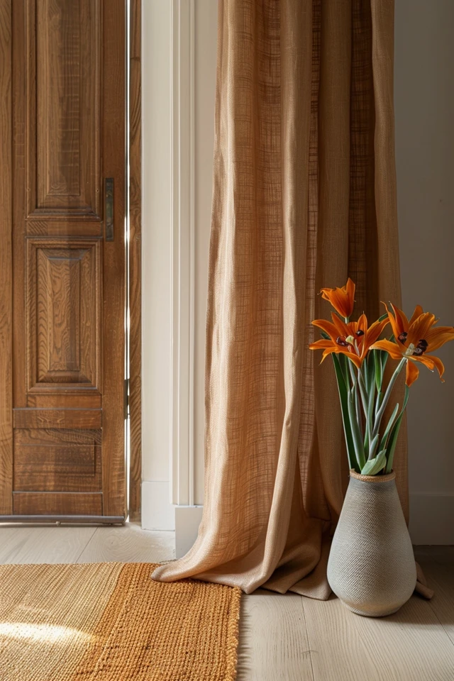 Magnetic Curtain Rods and Adhesive Command Hooks for Fiberglass Doors