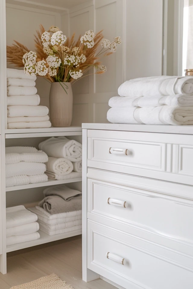 Empty Drawers and Shelves in a Closet