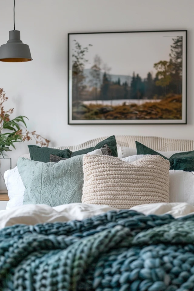 Hanging Art Above an Arched Bedhead