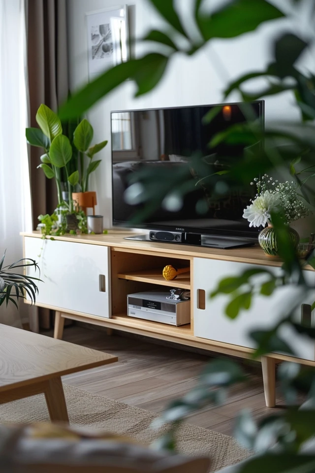 Decorate the areas around the TV stand