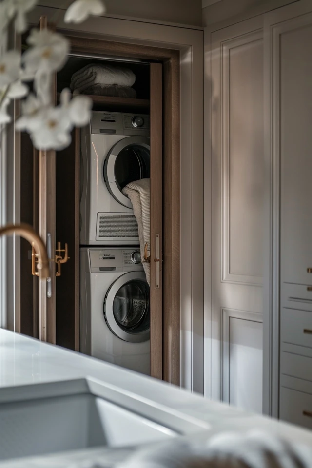 Cabinet-Style Laundry Room Doors: Combining Style and Storage
