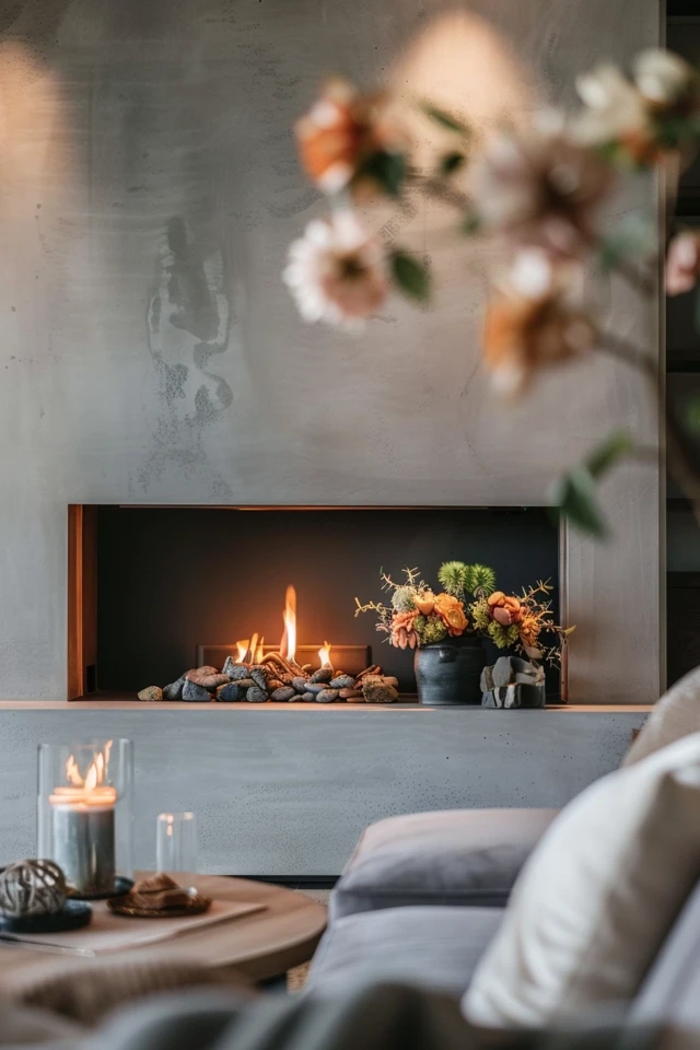 Stylish Arrangements for In-Wall Fireplaces