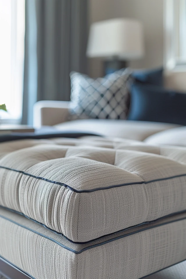 Vinyl or Faux Leather Ottomans