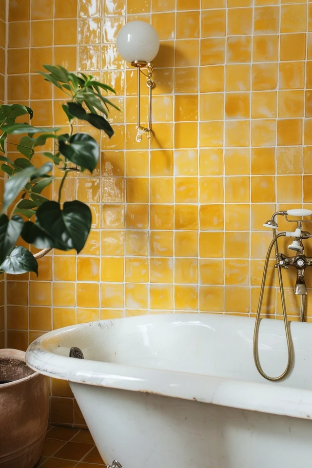 Tips for Decorating a Vintage Yellow Tile Bathroom