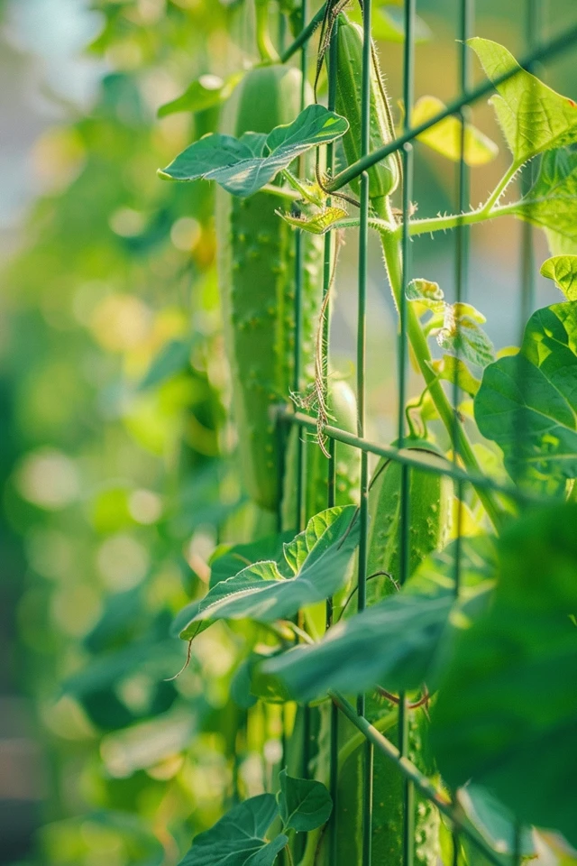 Materials and Steps for Building a Cucumber Trellis with Twine