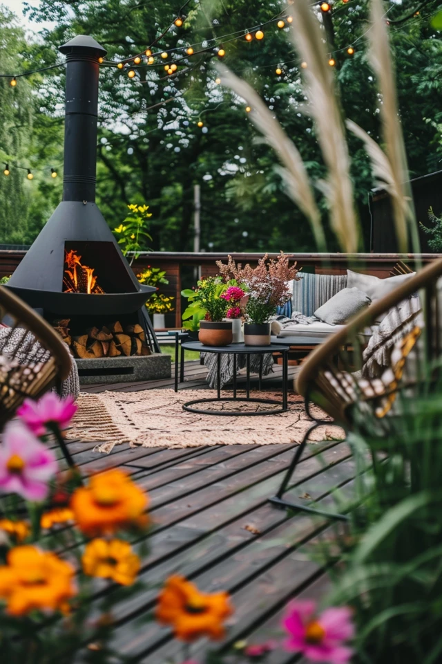 Cozy Deck Ideas with Firepit for Relaxing Evenings