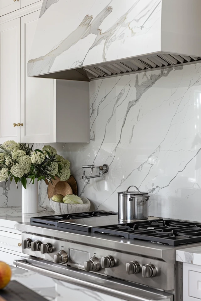 Grouting the Marble Backsplash