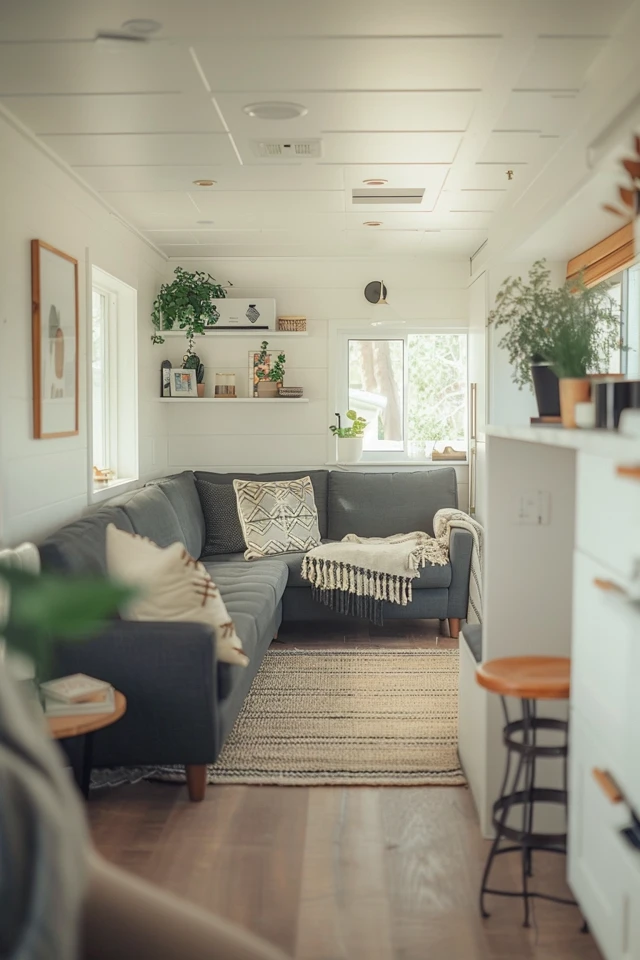 Cozy and Minimalist Tiny Home Living Room Designs