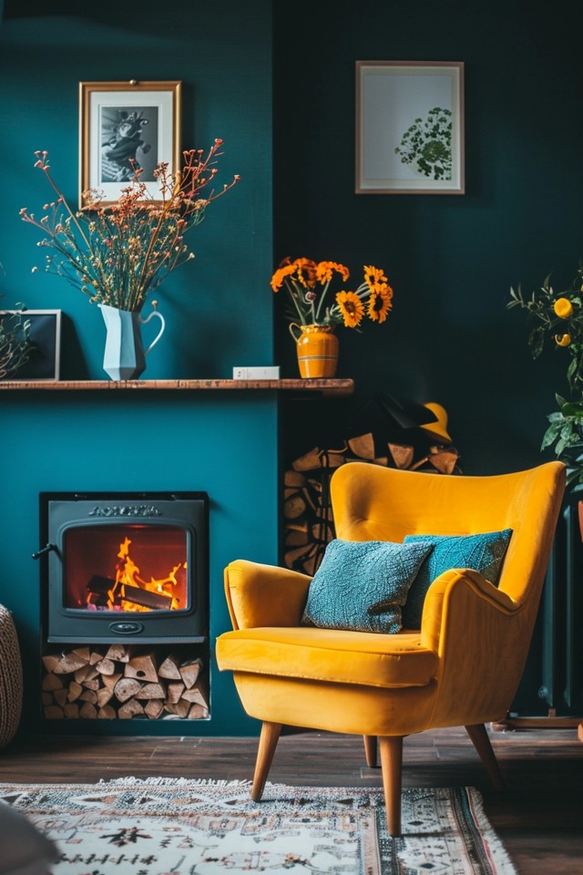 Freestanding Electric Fireplace Heater